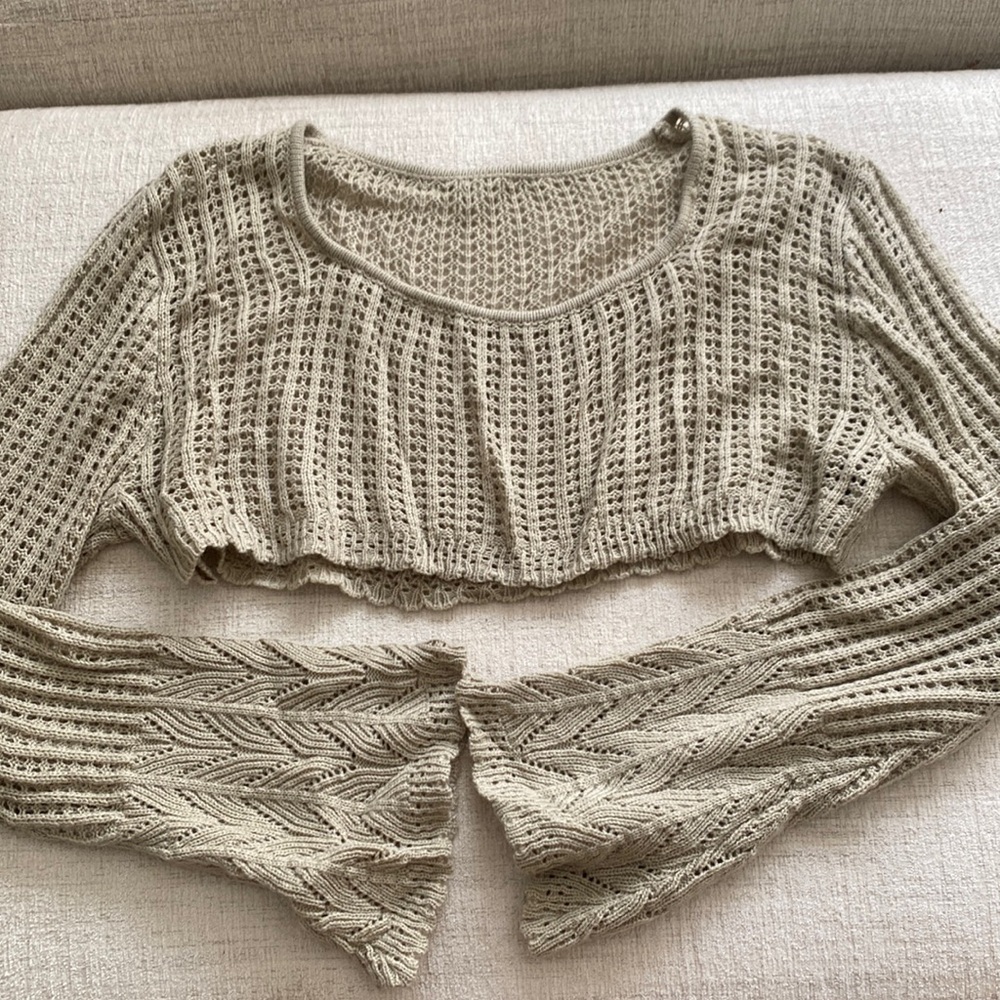 ROMWE Fairycore Solid Crop Sweater NWOT M